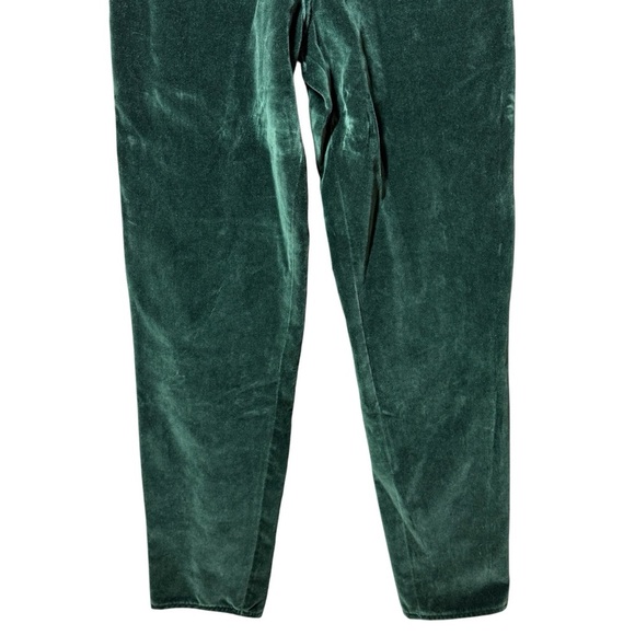 Vintage Claudio Angelli Dark Green Velvet Pants Womens 28/5 High Rise Button Fly - Picture 4 of 14